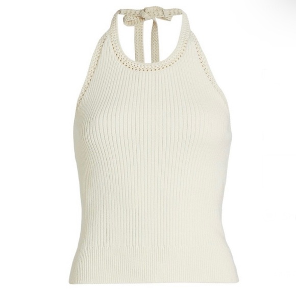 NEW RAG & BONE REVOLVE IVORY RIBBED HALTER TOP - Picture 8 of 10